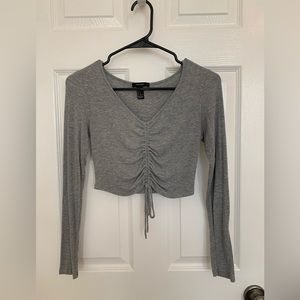 Forever 21 Grey Knit Crop Top
